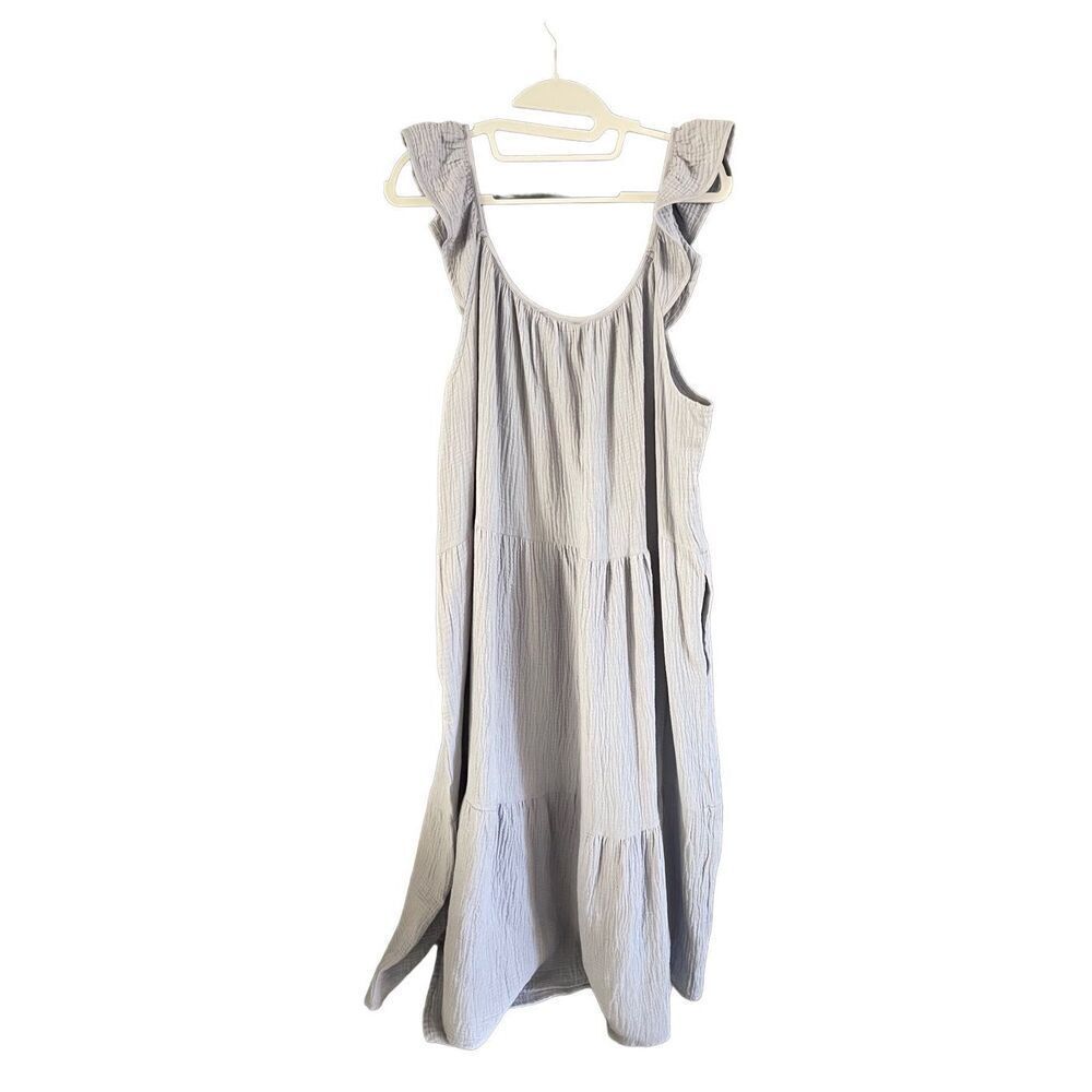 For Cynthia Womens Gray Cotton Tierred Off Shoulder Sheath Dress Size XL NWT